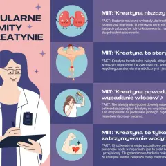 Kreatyna co daje? Obalamy mity: nie niszczy nerek, nie jest sterydem, nie powoduje wypadania włosów i nie tylko zatrzymuje wodę. Zwiększa masę i siłę.