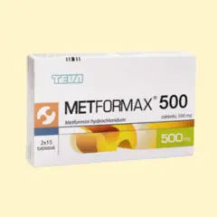 Opakowanie Metformax 500, które może wspierać odchudzanie. Zawiera 30 tabletek po 500 mg.