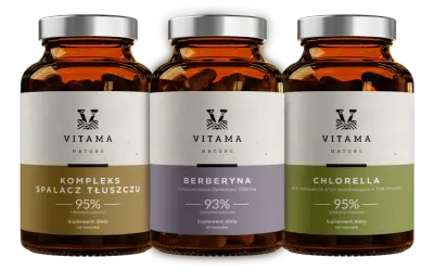 Trzy suplementy diety Vitama: Kompleks Spalacz Tłuszczu, Berberyna i Chlorella – wsparcie w procesie odchudzania.