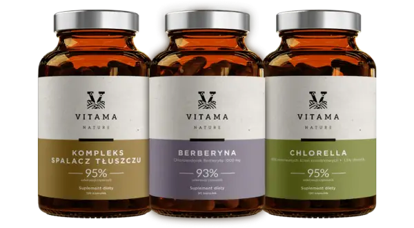 Trzy suplementy diety Vitama: Kompleks Spalacz Tłuszczu, Berberyna i Chlorella – wsparcie w procesie odchudzania.