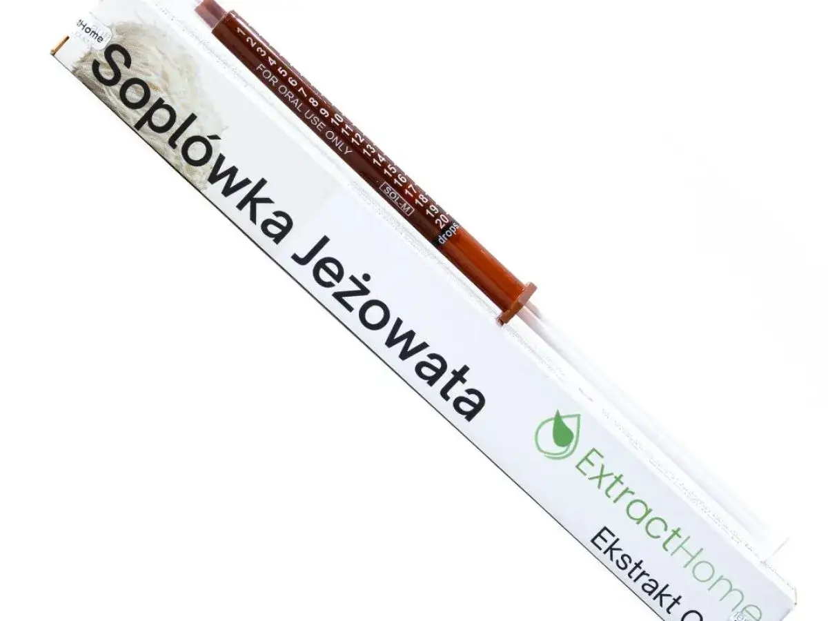 Soplówka jeżowata właściwości: ekstrakt w kroplomierzu, do stosowania doustnego.