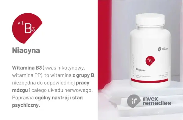 Witaj w świecie witaminy B3! Suplement Niacyna wspiera pracę mózgu i układu nerwowego, poprawiając nastrój.